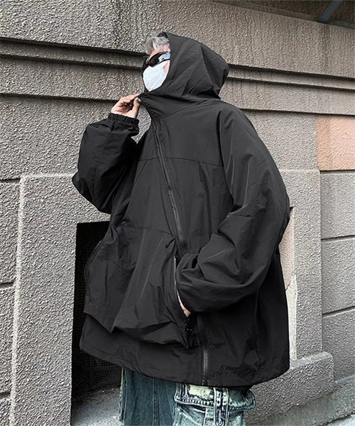 FREE STYLISTS マウンテンパーカー ウインドブレーカー フード付き