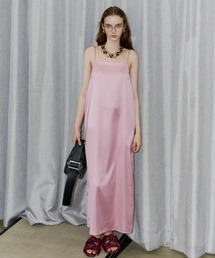 yae ファスナースリットサテンドレス サイズ38 ピンク ワンピース Fastener slit satin dress/ファスナースリット