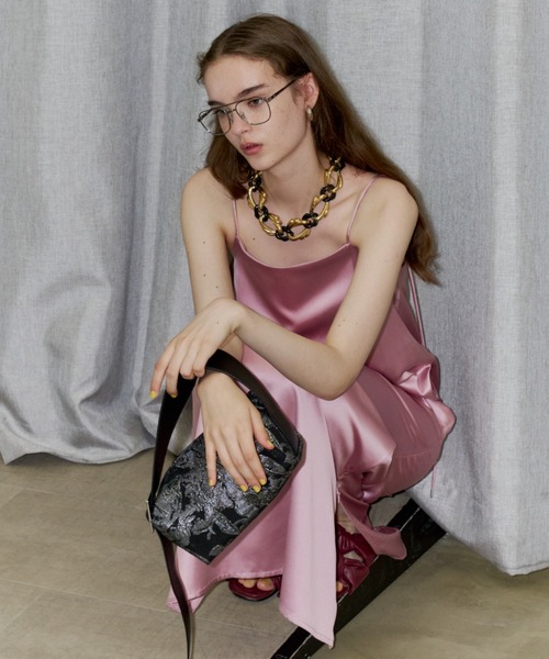 yae ファスナースリットサテンドレス サイズ38 ピンク ワンピース Fastener slit satin dress/ファスナースリット