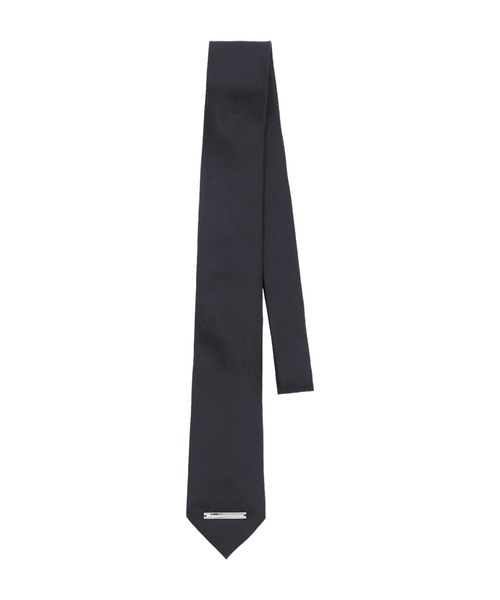 JOHN LAWRENCE SULLIVAN シルクネクタイ ネイビー JOHN LAWRENCE SULLIVAN ネクタイ SILK NECK TIE WITH PLATE
