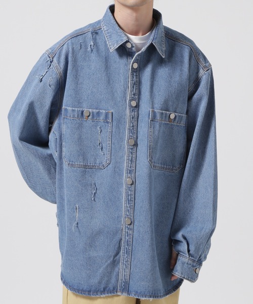 シャツ ブラウス メンズ WHITELAND/ホワイトランド/DENIM SHIRTS｜zozo