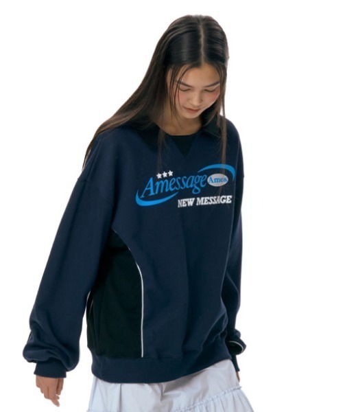 あられ　 Made in USA　スウェットトレーナー/ネイビー/M AMESーWORLDWIDE（アメスワールドワイド） トレーナー スウェット