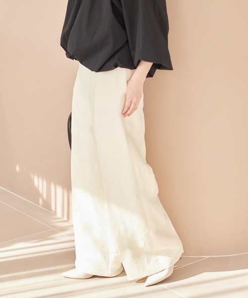 パンツ スラックス Shantung Wide パンツ レディース : 80602805  