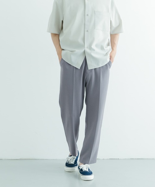 2色 メンズ ドラップストレート スーツ パンツ クール きれいめ ドラマ着用】レギュラーフィット 2つボタン ロールアップ サイズ
