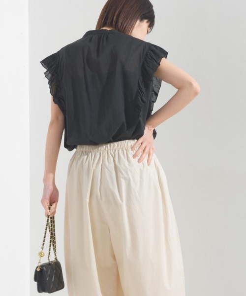 OMNES（ファッション） ブラウス シャツ コットンボイルフリル