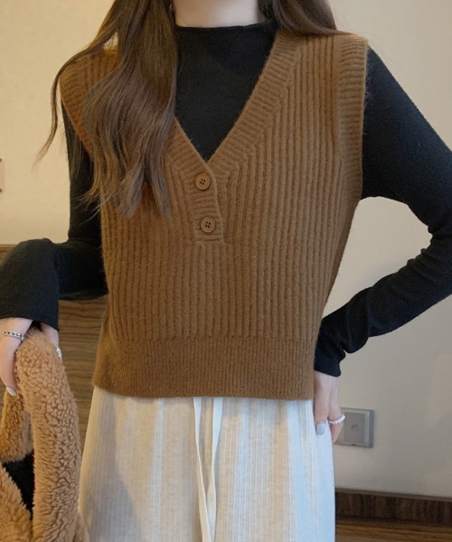 miniministore(ミニミニストア) ベスト ジレ Vネックニットベスト miniministore(ミニミニストア) ベスト ジレ Vネックニットベスト