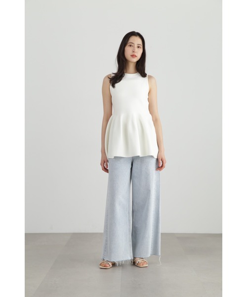 JILL STUART ボリュームスリーブチュニックニット　ホワイト JILL STUART ボリュームスリーブチュニックニット ホワイト トップス