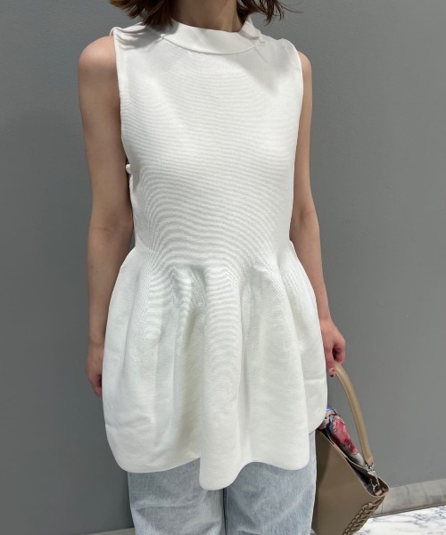 新品同様【JIL SANDER】ざっくり編みノースリーブニット 透かし柄ノースリーブニット（ニット/セーター）｜LAUIR