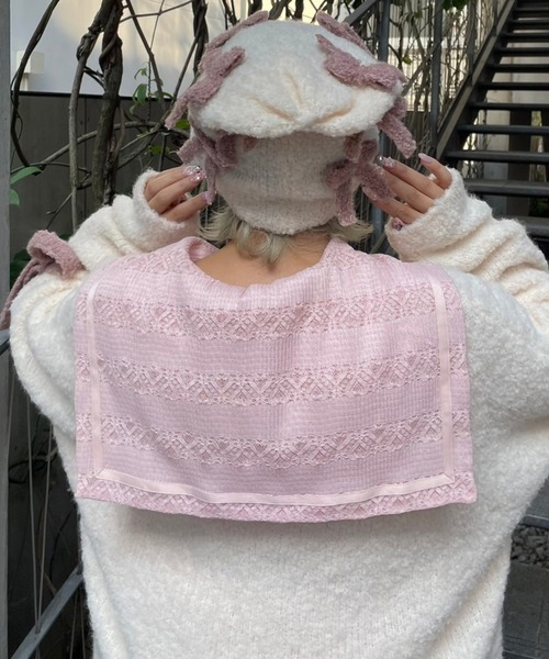 【試着のみ】CANDY STRIPPER ビーニー 帽子 Candy Stripper ニット帽 ニットキャップ FLUFFY RIBBON