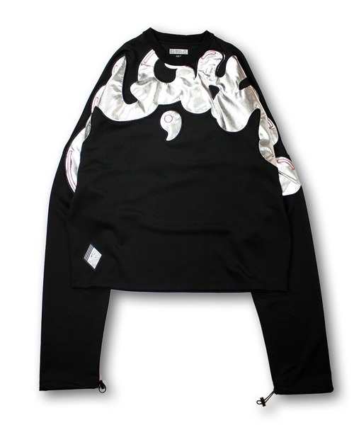 新品未使用 GALFY 大萌え袖ロンTee ホワイト×ブラック　XL GALFY(ガルフィー) ギャル男BIGロゴ大萌袖ロンTee - BLACK