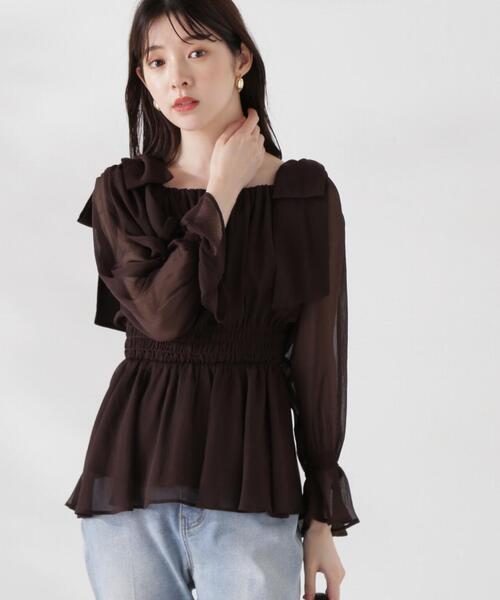 PROPORTION BODY DRESSING ブラウス シャツ ショルダーリボン 