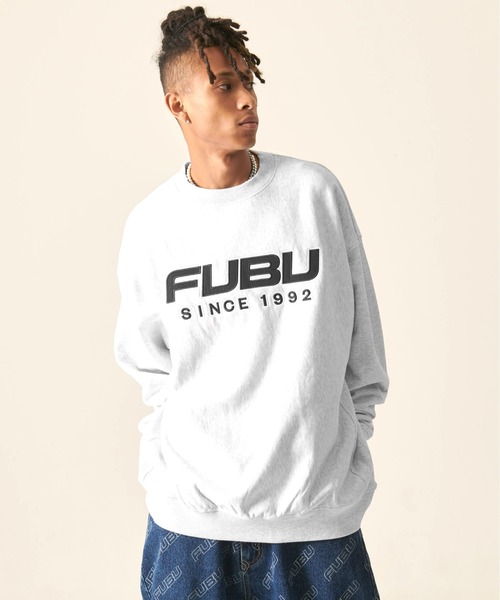 old fubu フブ　スウェット　トレーナー　グレー　古着　90s Vintage Fubu gray Classic Logo OG LOGO 90s Sweatshirt Mens