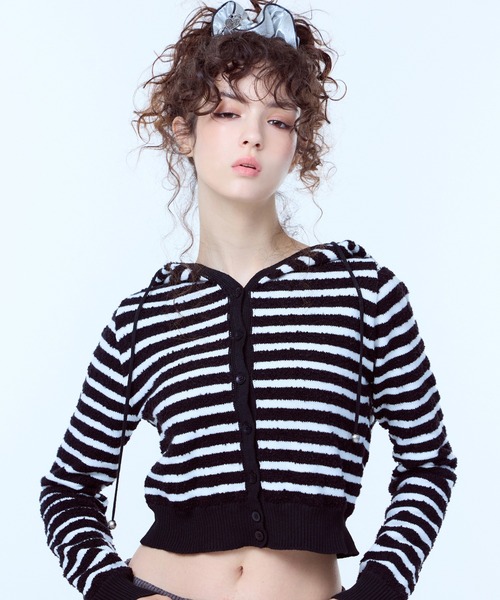 カーディガン PA STRIPE CARDIGAN レディース