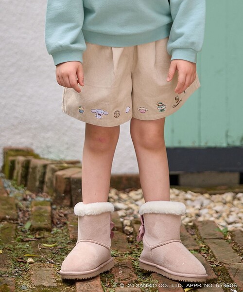 familia150コーデュロイ キュロット Amourire girl パンツ ビット付きコーデュロイキュロット