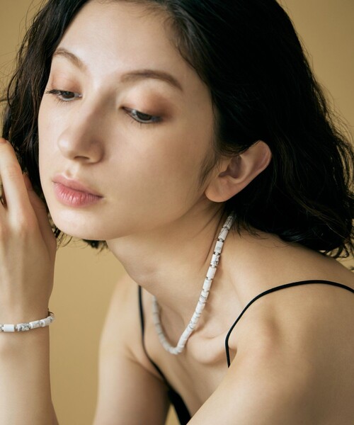 ネックレス 「ムード」 K10YG マーブル ネックレス レディースの画像