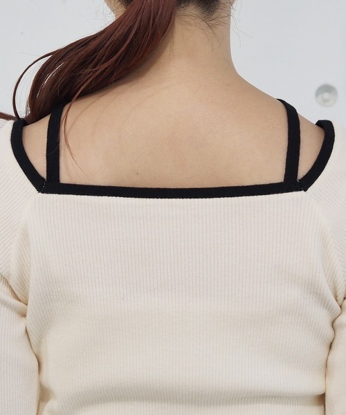 ニット セーター ●BICOLOR Choker リブニット レディース caaa0605.jpg