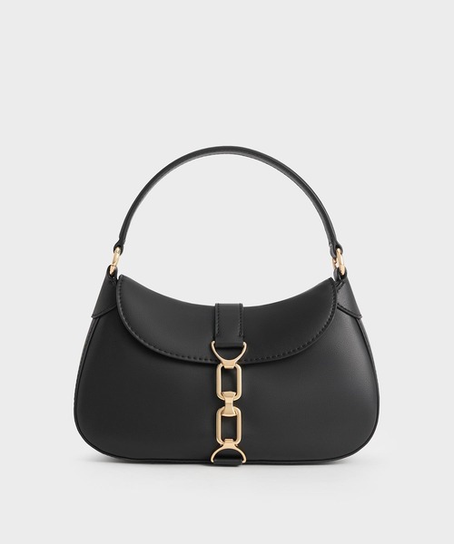 MCM AREN ホーボーバッグ MWHDATA01 BK BK001 レザー ショルダーバッグ ブラック 新品未使用 CHARLES ＆ KEITH（チャールズ&キース） ショルダーバッグ バッグ