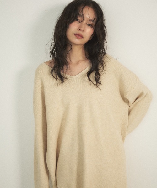 Shelly island（シェリーアイランド） アンサンブル オーバーVネック