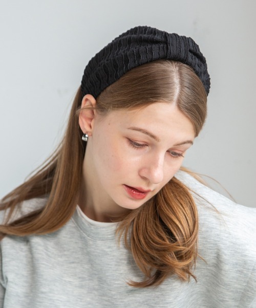 14+（イチヨンプラス） ヘアバンド シャーリング生地ニットターバン