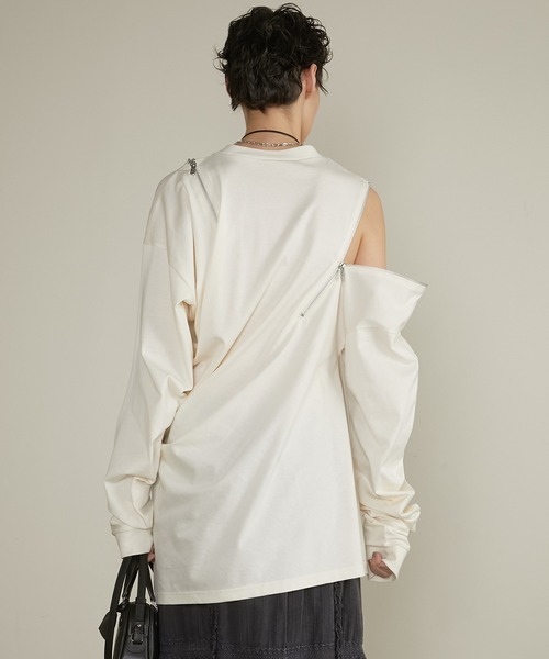 トップス pranc projekt Asymmetric Drape Zip Top Asymmetric Draped Zip Top