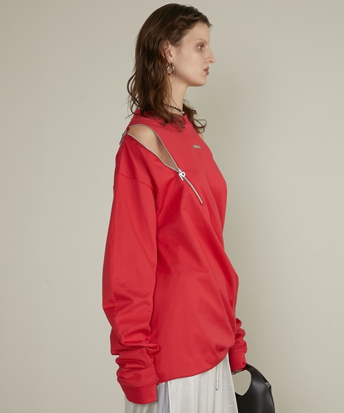 トップス pranc projekt Asymmetric Drape Zip Top Asymmetric Draped Zip Top