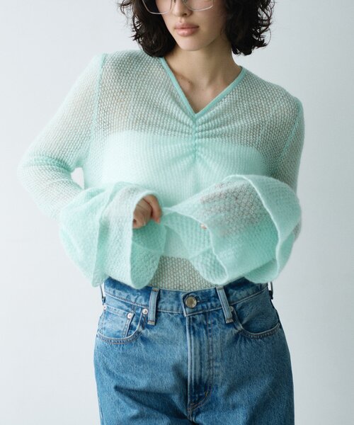 ニット セーター bell sleeve mohair pullover レディース