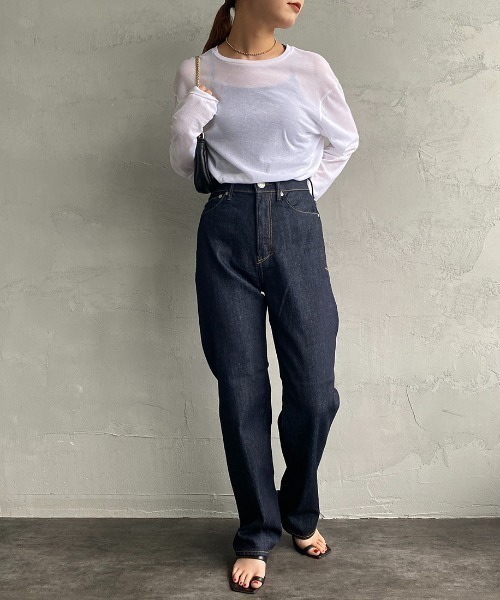 tシャツ 「Jeans Factory Clothes/ジーンズファクトリークローズ」 クルーネック ロングスリーブシアーカットソー レディース JEANS FACTORY Clothes tシャツ 「Jeans Factory Clothes