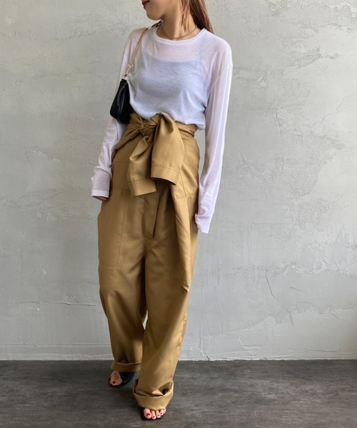 tシャツ 「Jeans Factory Clothes/ジーンズファクトリークローズ」 クルーネック ロングスリーブシアーカットソー レディース JEANS FACTORY Clothes tシャツ 「Jeans Factory Clothes
