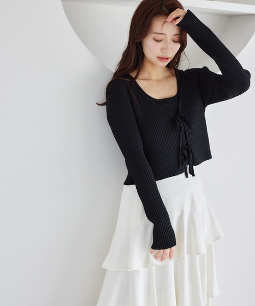 RESURRECTION レディース ポリエステルニット Mサイズ mysty woman ニット セーター リボンカーデ×タンクSET 315445