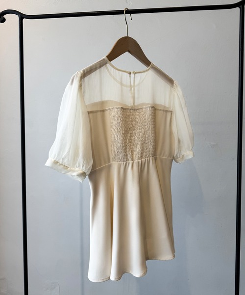 Meiru tシャツ シアードッキングペプラムトップス レディース 