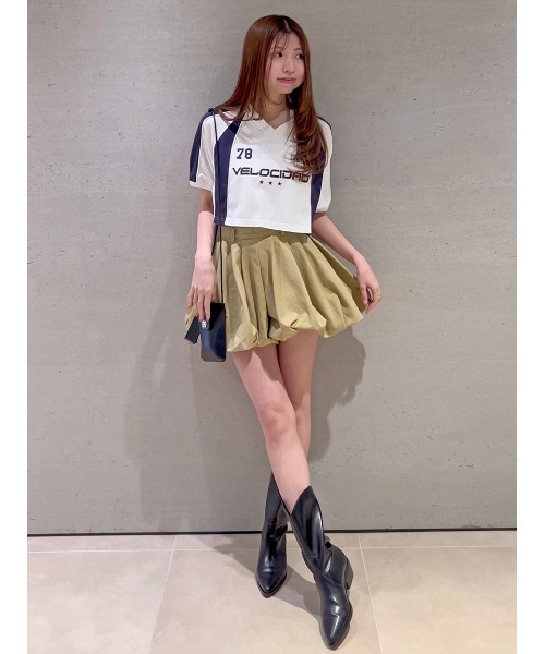 SNIDEL - クロップドシャツ Sustainableレイヤードクロップドシャツ(シャツ・ブラウス