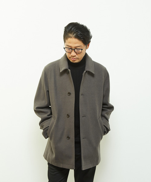 「MEN'S MELROSE」 ステンカラーコート 3 チャコールグレー メンズ_画像3