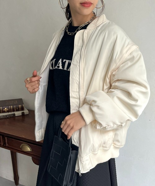 「prose verse」 ブルゾン フリ- アイボリー レディース_画像3