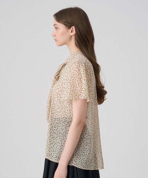 ANAYI ブラウス シャツ ドットシフォンボウタイ レディース