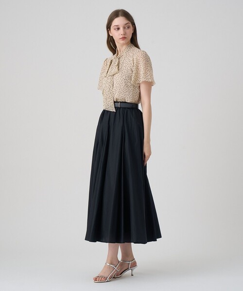 ANAYI - 美品 ANAYI アナイ ブラウス 38 ポリエステル 長袖 ドット ボウタイ リボン レディース AN1853A13 ANAYI（アナイ）の「カラードットプリントボウタイ ブラウス