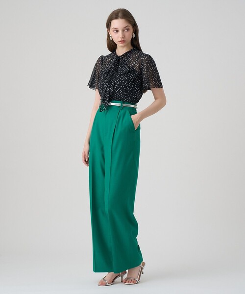 ANAYI ブラウス シャツ ドットシフォンボウタイ レディース