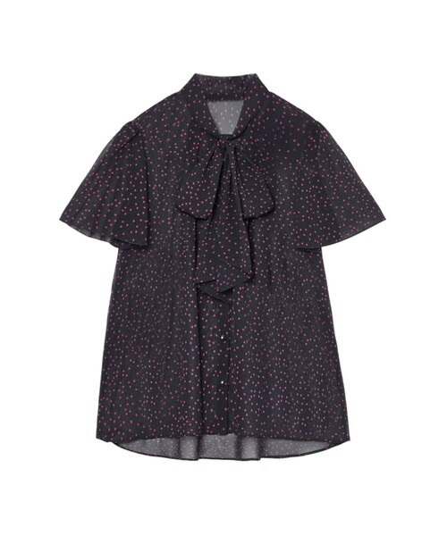 ANAYI ブラウス シャツ ドットシフォンボウタイ レディース