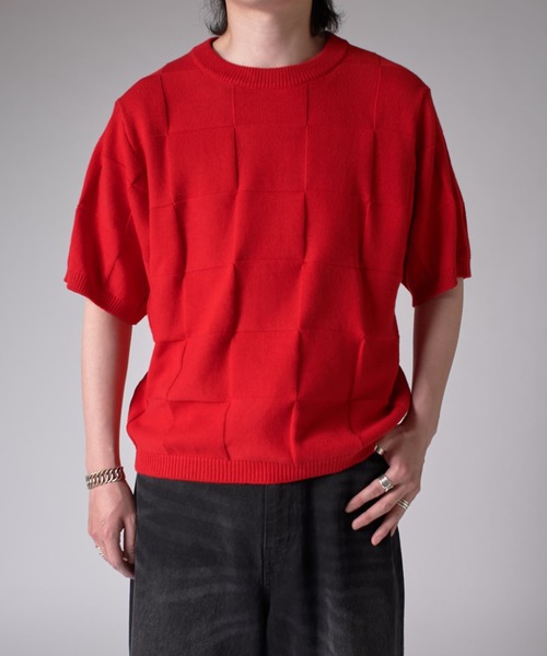 [size:L] [新品未使用] STUDIO SEVEN 半袖ニット Lui's セーター ニット リンクススクエアショートスリーブニット