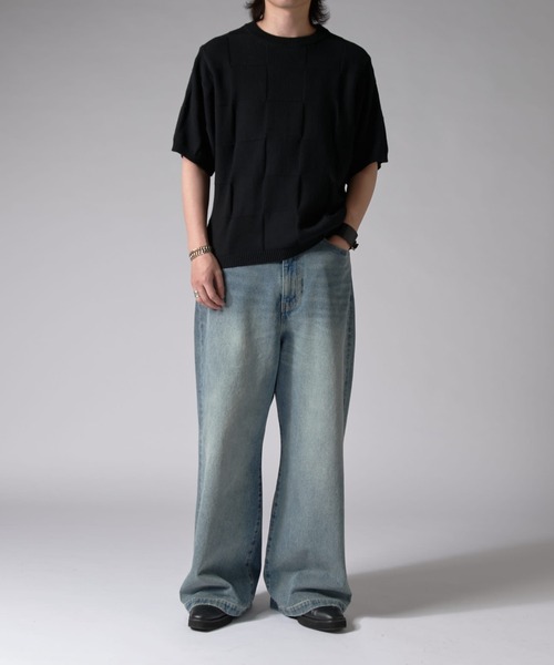 Time is onリンクス フロントパネル ニット 半袖LINKS FRONT Knit - Time is on