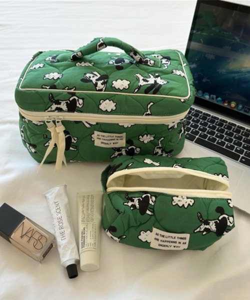 CERCA ポーチ Pochi Pouch/「2サイズ展開」グリーンDog柄