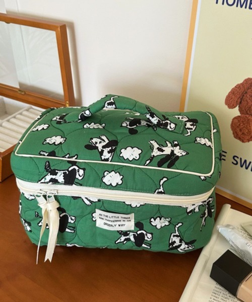 CERCA ポーチ Pochi Pouch/「2サイズ展開」グリーンDog柄