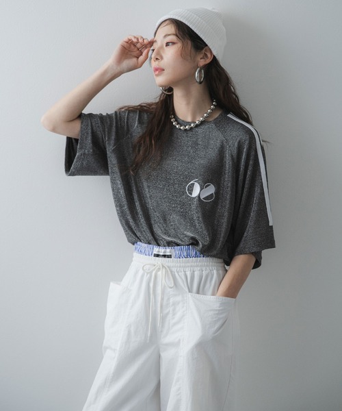 tシャツ 「最上もが」ユニフォームラメTシャツ レディース bohmal tシャツ 「最上もが着用」ユニフォームラメTシャツ