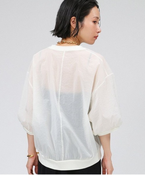 BABYLONE ニット セーター シアーペーパークロスプルオーバー
