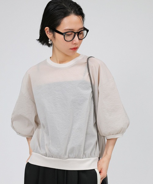 BABYLONE ニット セーター シアーペーパークロスプルオーバー