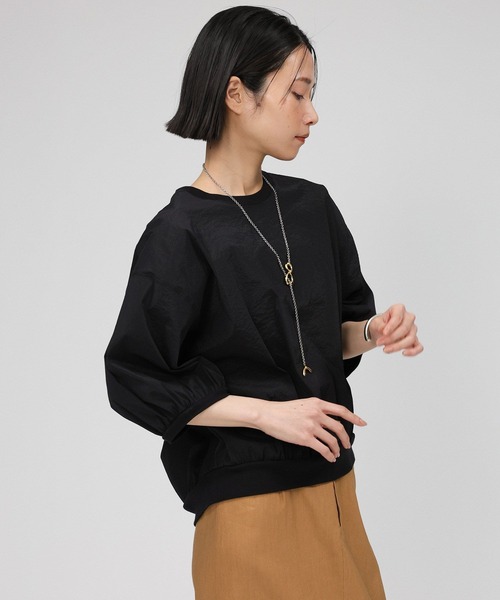 BABYLONE エリッチニット ネイビー BABYLONE ニット セーター シアーペーパークロスプルオーバー