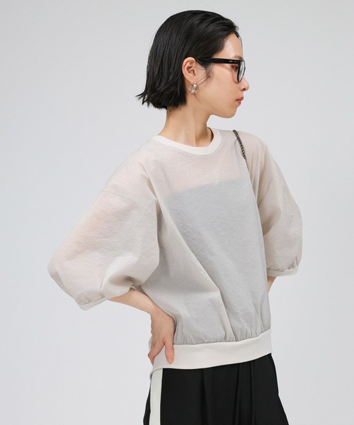 BABYLONE ニット セーター シアーペーパークロスプルオーバー