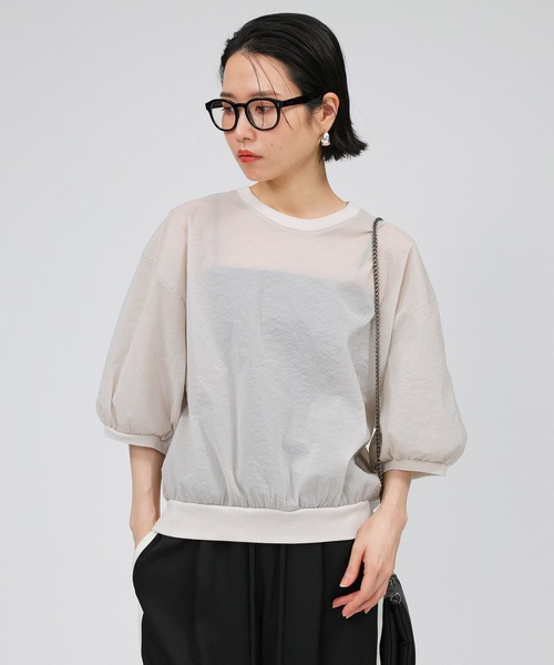 BABYLONE ニット セーター シアーペーパークロスプルオーバー