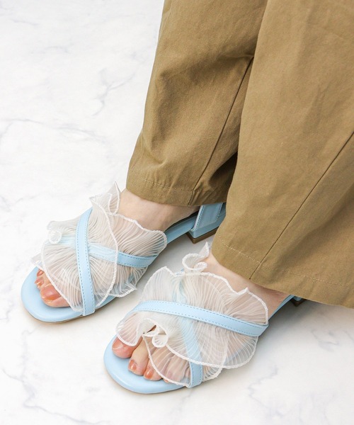 新品SCRUNCHIEMELIAEフリルストラップサンダル本革36　23cm 1820-43020_12.jpg