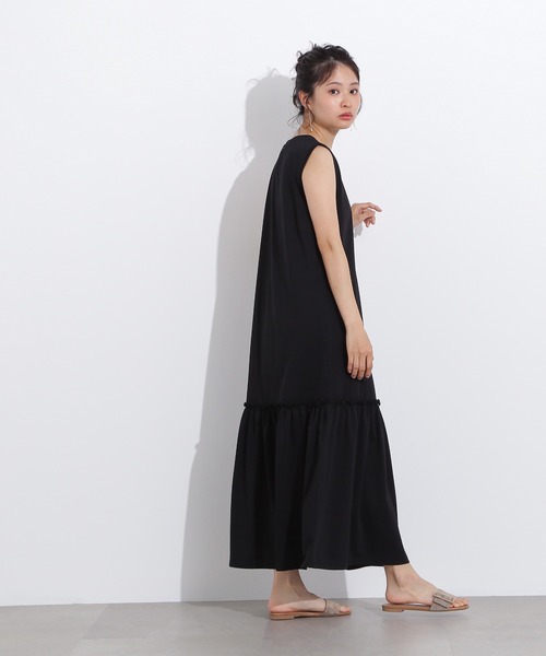 ナチュラルビューティーベーシック　ティアードミニワンピース　ブラック　低身長 N.Natural Beauty Basic ワンピース 「PS/低身長サイズ
