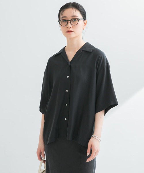 URBAN RESEARCH ブラウス シャツ 「接触冷感」キュプラオープン